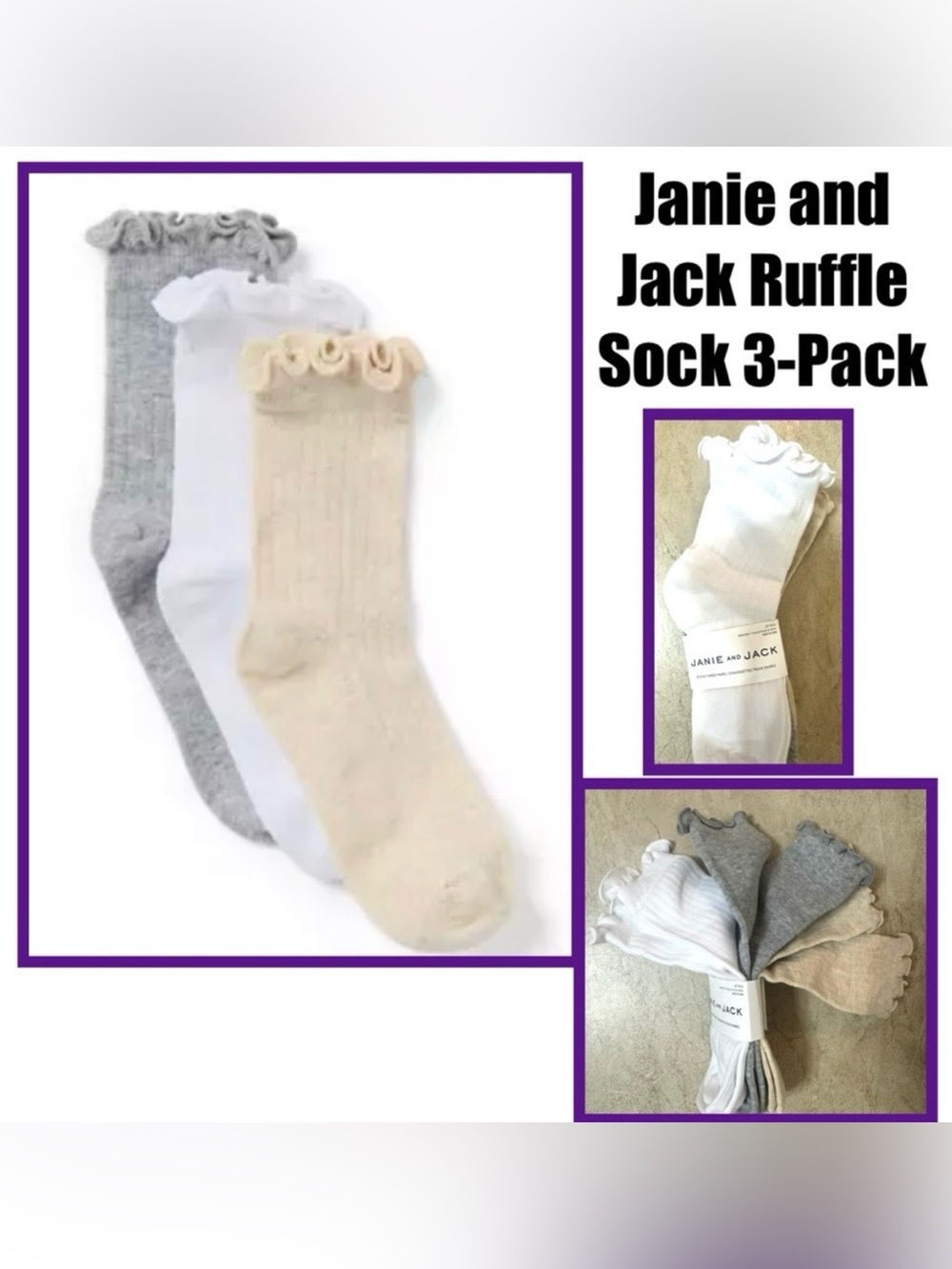 Janie and Jack Ruffle Sock 3-Pack